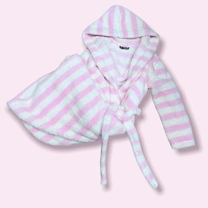 Soft women’s pink and cream striped robe